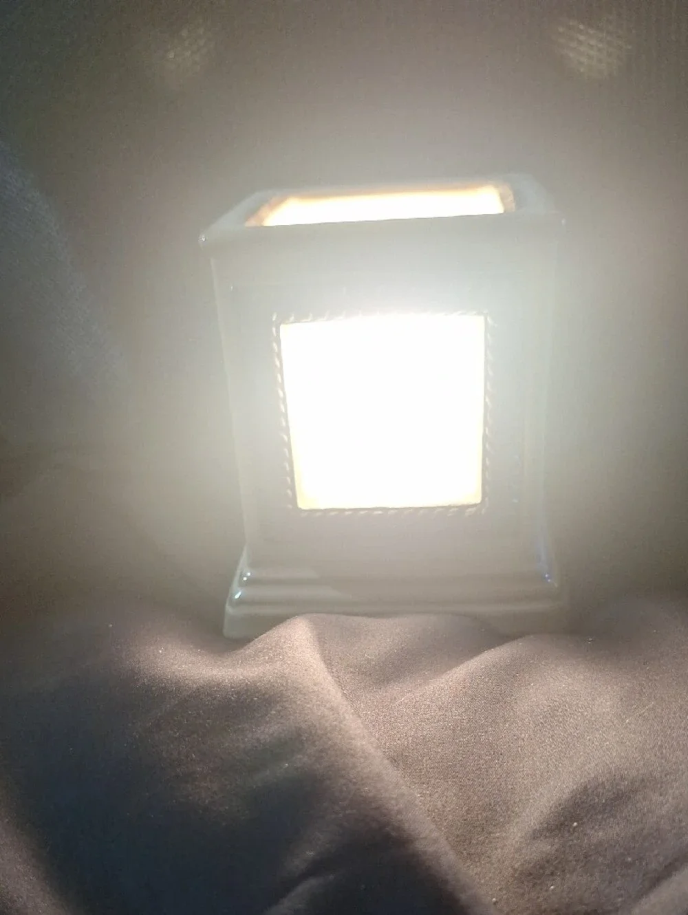 Scentsy Brown Ceramic Accent Warmer with Black Trim